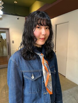 ハル ヘアスタジオ(haRu hair studio) ミディアムレイヤー　ニュアンスカール