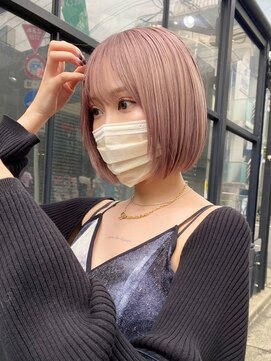 リムレスバイサンク 万代 新潟駅(LIMLESS by cinq) ミルクティーベージュカラーケアブリーチカラーピンクベージュ