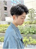 【リバースアップバングショート】黒髪　就活　ビジネス