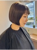 『オイルだけ』で決まるミニボブ×『透明感カラー』