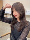 ロングゆるふわ10代20代30代小顔顔まわりくびれローレイヤー