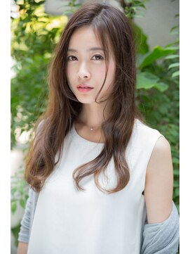 クシュ 所沢西口プロぺ通り(kusyu... ) くびれヘア韓国風巻きアプリコットオレンジ夏ハイライトカラー