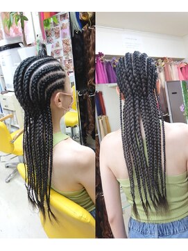 エクステ専門店ミキ 横浜店(MIKI) 全頭コーンロウ毛先自毛のみブレイズ★ダンスヘア人気♪ロング