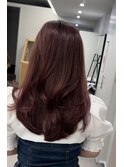 ハイレイヤーレイヤーカットブリーチ無しカラー顔周り韓国