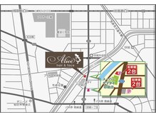 hair&face Aliceの雰囲気（【地図】第2駐車場の位置◎）