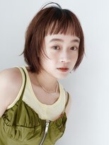 ディッセンバー 渋谷(December) レイヤーボブ外ハネヘアピンクオレンジカラー顔周りレイヤー