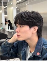 ビカムメンズヘアー 栄店(become men's hair)&nbsp;フェザーパーマ/センターパート/名古屋/栄/ニュアンスパーマ