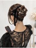 お呼ばれヘア お団子 アップスタイル 結婚式
