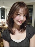  ミディアムレイヤー×白髪ぼかしカラー30代40代50代60代