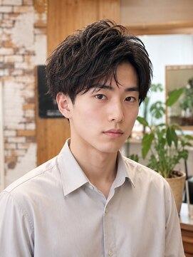 ラシェル パル ノエル(Laciel par Noel) メンズビジネスリクルート毛流れショートアップバング