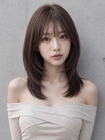 ユーフォリア 新宿通り(Euphoria)&nbsp;ミディアムレイヤー顏周りカットシースルーバング