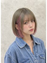 エニル 春日部店(enil)&nbsp;◎レイヤーボブ×ピンク×インナーカラー◎