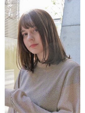 美容室ピュール(PUUR) 大人かわいい小顔フレンチボブ/ことりベージュ/厚めバング