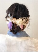 卒業式　ヘアセット　下めのヘアセット　シニヨン