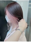 ba1131_ハイトーンピンクアッシュロブヘアボブウルフAラインボブ