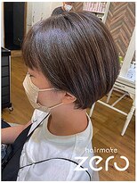 ヘアメイクゼロ 坂戸駅前店(hairmake zero)&nbsp;首元すっきりショートボブ　アディクシーカラー