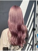 ダブルカラーピンクベージュケアブリーチハイトーン髪質改善