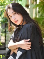 ロアー 葛西店(RAWR hair)&nbsp;【RAWR】韓国_くびれロング_デジタルパーマ_黒髪_ブループラック