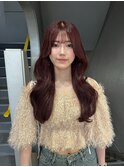 札幌韓国ヘア ワインレッドとレイヤーカット