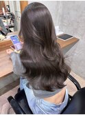 グレージュ　韓国風　艶巻き　レイヤー