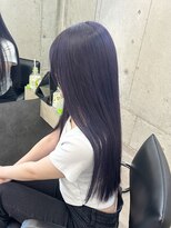 ローレン(Lolen.)&nbsp;色落ちグレーのダークラベンダー/顔周りカット/ストレートロング