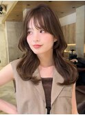 セミロング30代40代ストレートレイヤー前髪なし前髪あり表参道