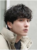 渋谷波巻きツイストスパイラルシャドウルーズパーマツーブロック
