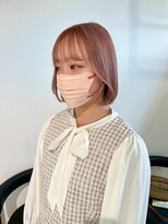  fit stand 千葉/ショートボブ/カット/パーマ/ダブルカラー/トリートメント/縮毛矯正&nbsp;イメチェン/ピンクベージュ/アンブレラカラー[千葉]