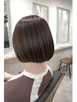 バンビ(BAMBI) 20代30代40代 大人可愛いミニボブ×アプリコットブラウン