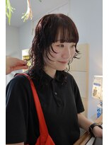 ニュア(neua)&nbsp;レイヤーパーマ＊ワインレッド＊奈良/橿原神宮前