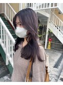 大人可愛いラベンダーココア/ブリーチなしダブルカラー