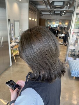 オーガニック リブ 川越(organic+live) 大人可愛い小顔くびれボブダークアッシュグレージュブリーチなし