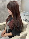インナーカラー　ピンク