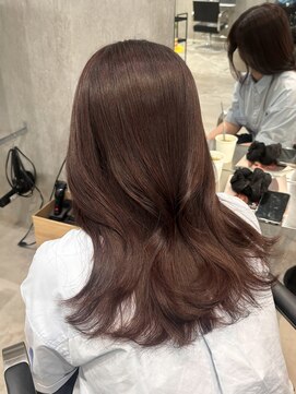 ラック(LUCK) レッドブラウン/船橋/くすみベージュ/細めハイライト