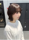 くびれボブ　レイヤーボブ　ベージュ