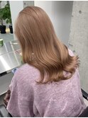 ミルクティーベージュダブルカラーハイトーンレイヤーカット韓国