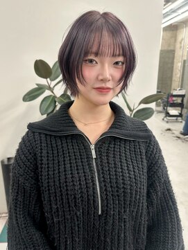 ミニボブ/ボブ/レイヤーカット/ダブルカラー/ブリーチ/栄c228