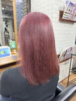 ビスイル 秋葉原店(Vis ill) ダブルカラーケアブリーチベージュピンクボブミニウルフリタッチ