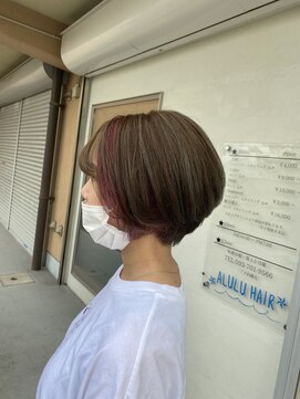 アルル ヘアー(ALULU HAIR) ピンクワンポイント&ハイライトカラー♪