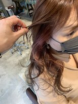 ナルヘアー 越谷(Nalu hair) フェイスフレイミング/イヤリングカラー/ピンクベージュ