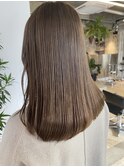 透明感ベージュ ブリーチ ダブルカラー