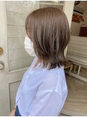 大人可愛い小顔ウルフレイヤーボブ外ハネミディアム梅ヶ丘美容室