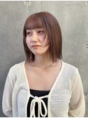 きりっぱなしボブのブラウンカラー