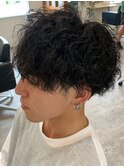 ツイストスパイラルパーママッシュメンズパーマ波巻きパーマ