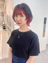 ギグスダブル 栄久屋大通店(gigs double)&nbsp;ショートウルフ/インナーカラー/レッド