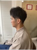 MEN'S HAIRアッシュブラックマッシュパーマ