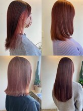 可愛らしい雰囲気の暖色系カラースタイル☆