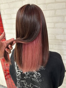 ビス ヘア アンド ビューティー 西新井店(Vis Hair＆Beauty) 20代30代40代ストレートインナーカラーピンクアッシュ美肌
