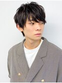 大人男性ナチュラルパーマビジカジ清潔感アッシュブラック