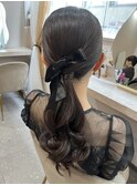 艶ツヤタイトポニー★結婚式お呼ばれヘア
